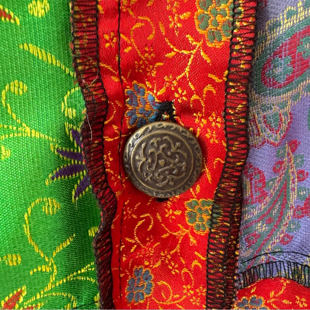 Phool Boho Patchwork Floral Button Tunic Top Sz X… - image 4